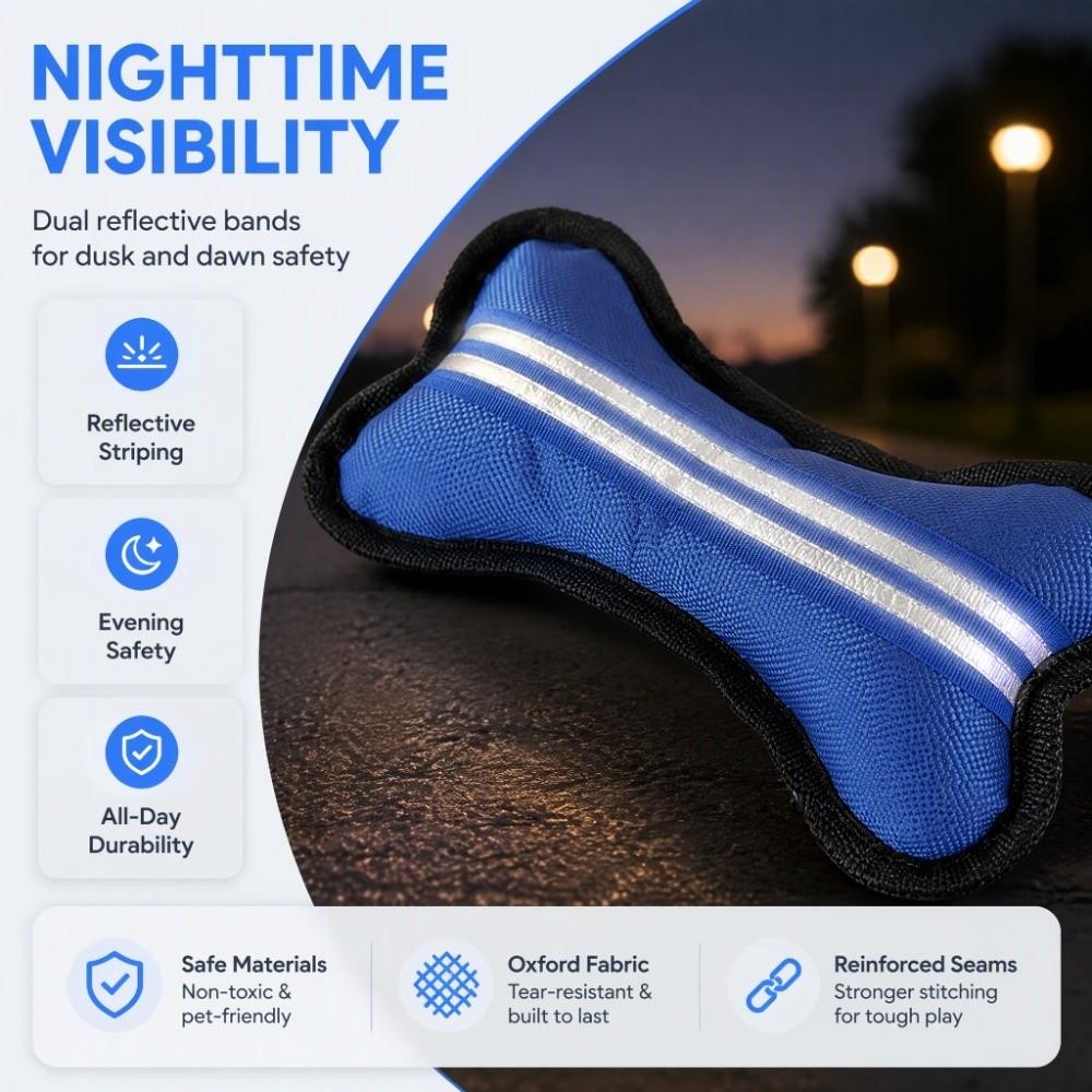 Bite Resistant Squeaky Chew Toy Oxford Cloth Stuffed Dog Toy Durable Bone Fabric Toy for Dogs Pets