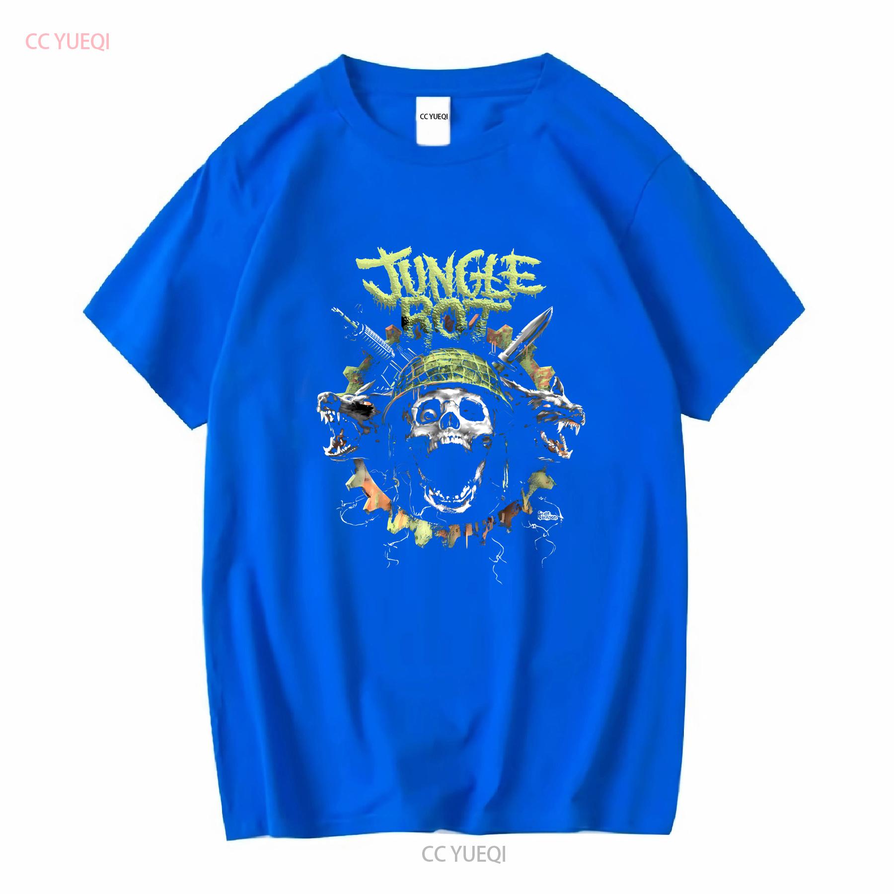 Jungle Rot Band Music Tour Black Cotton T Shirt vintage Washed Stretched fashion Stylish streetwear Casual Comfortable Unisex S