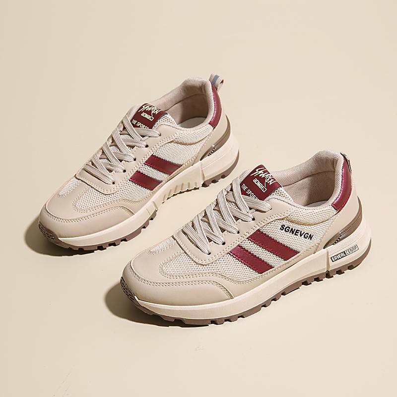 

Женские кроссовки, модная платформа, обувь на высокой подошве, спортивная обувь, нескользящая, повседневная обувь класса люкс для женщин, Zapatos Mujer 35 вино красного