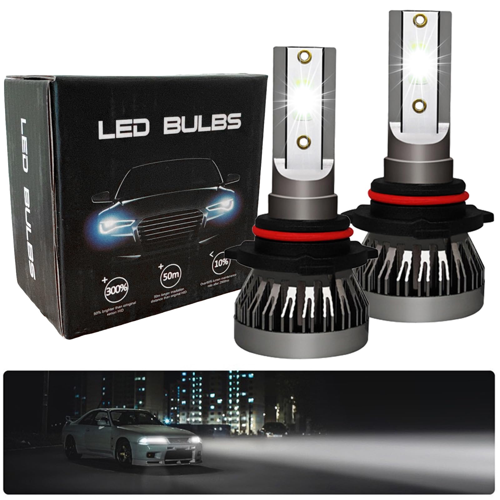 

Meliore 9006 HB4 LED Противотуманная фара, Взрывная фара, Противотуманная лампа, Совместима с техосмотром, , 6000K, 16000лм, Белый, Белый белый