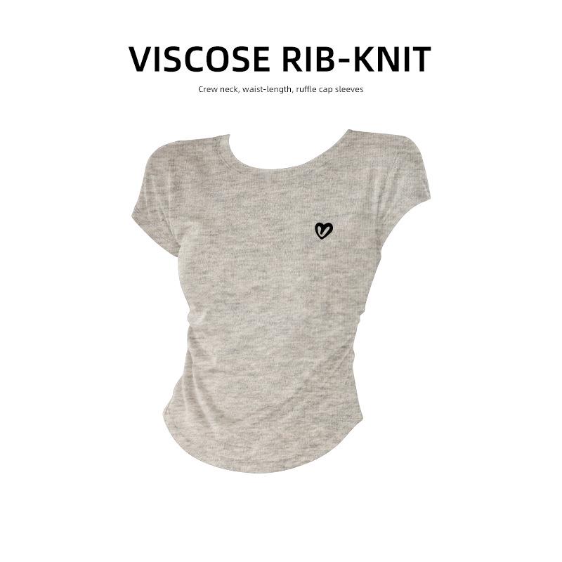 Women s Slim Fit Embroidered Black Short-Sleeve T-Shirt - Petite, Flattering Summer Top M (90-105 Catty)