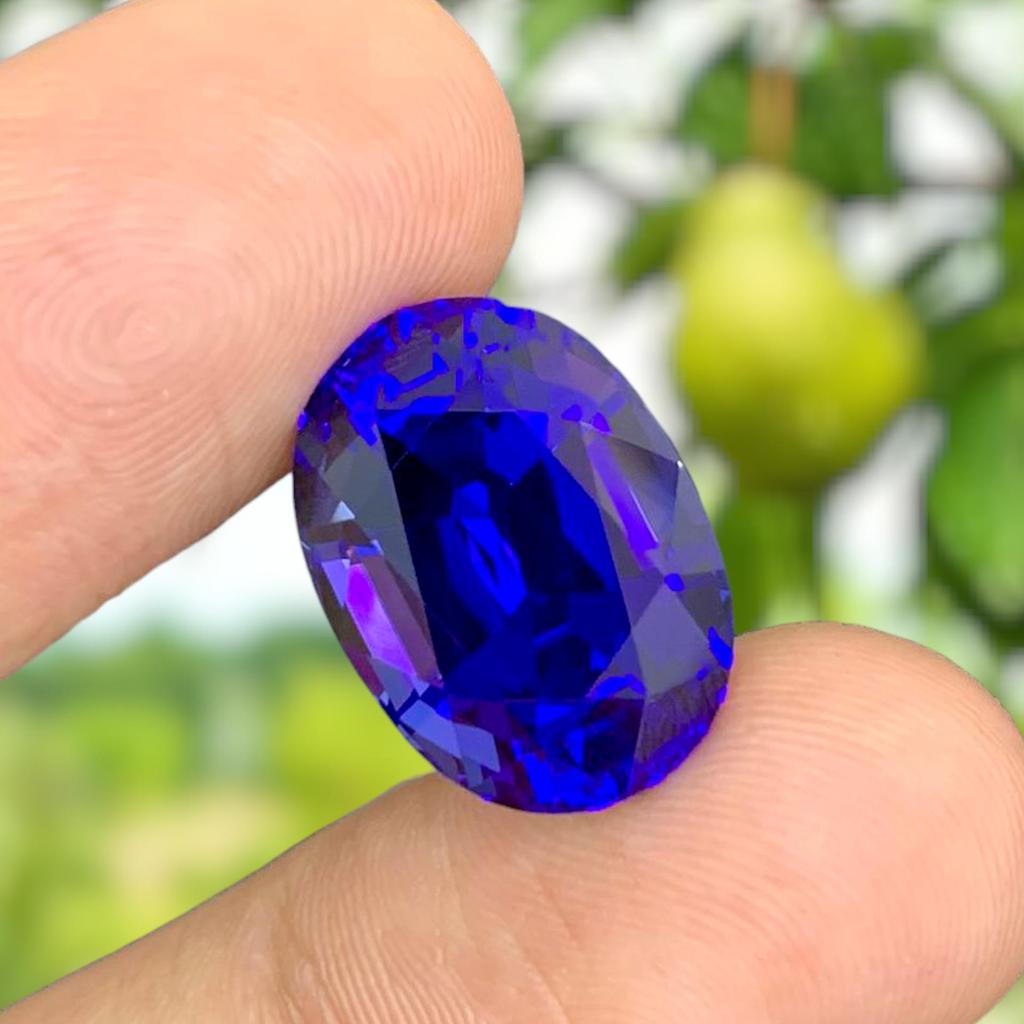 D Color Eye Clean Natural Tanzanite Gemstone, Loose Oval Cut Gemstone, Carat Size Stone.