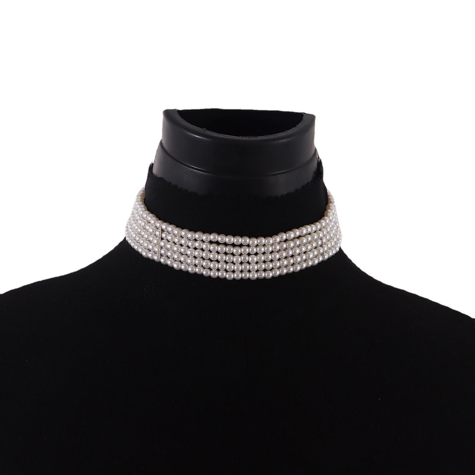 

Wind white pearl necklace ins wind trend live streaming host fairy temperament necklace