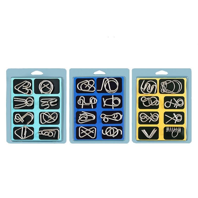 24-Piece Magnetic Puzzle Set, Educational Brain Teaser, Steel Silver Metal Decoder Toy for Adults & Kids Stress Relief