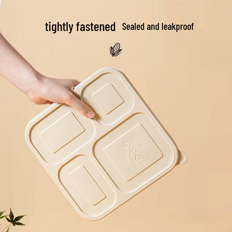 Biologiskt nedbrytbara takeaway-behållare med 4 fack