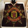 Koc Flanelowy z Nadrukiem Man Utd, Wysokiej jakości, Wygodny na Wszystkie Pory Roku, Wystrój Domu, Ciepło i Komfort
