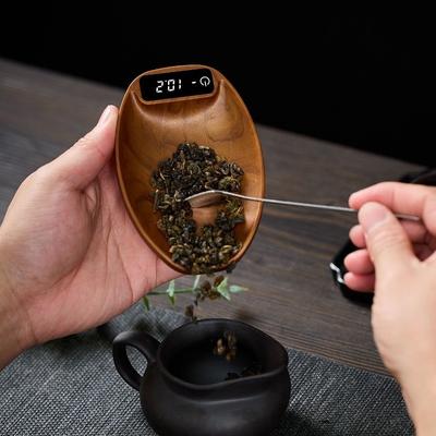 Präzise Elektronische Kaffeewaage Professionelle Kaffeewaage Tragbare Bohnenplatte Digitale Bohnenwaage aus Holz Barista Werkzeug