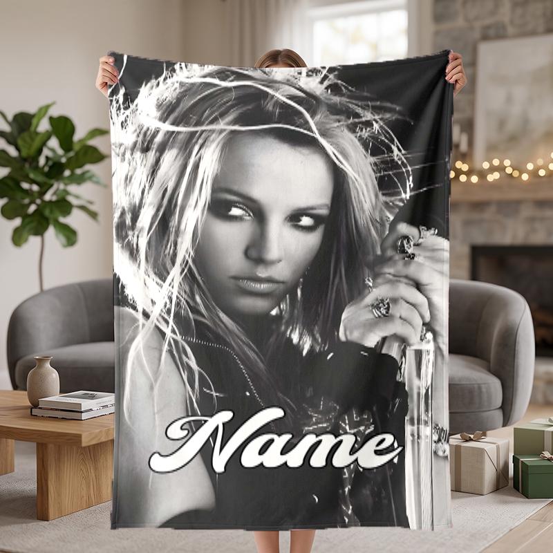 Britney Spears Custom Flannel Blankets Soft Warm Cozy Throws for Home Decor Holiday Gifts