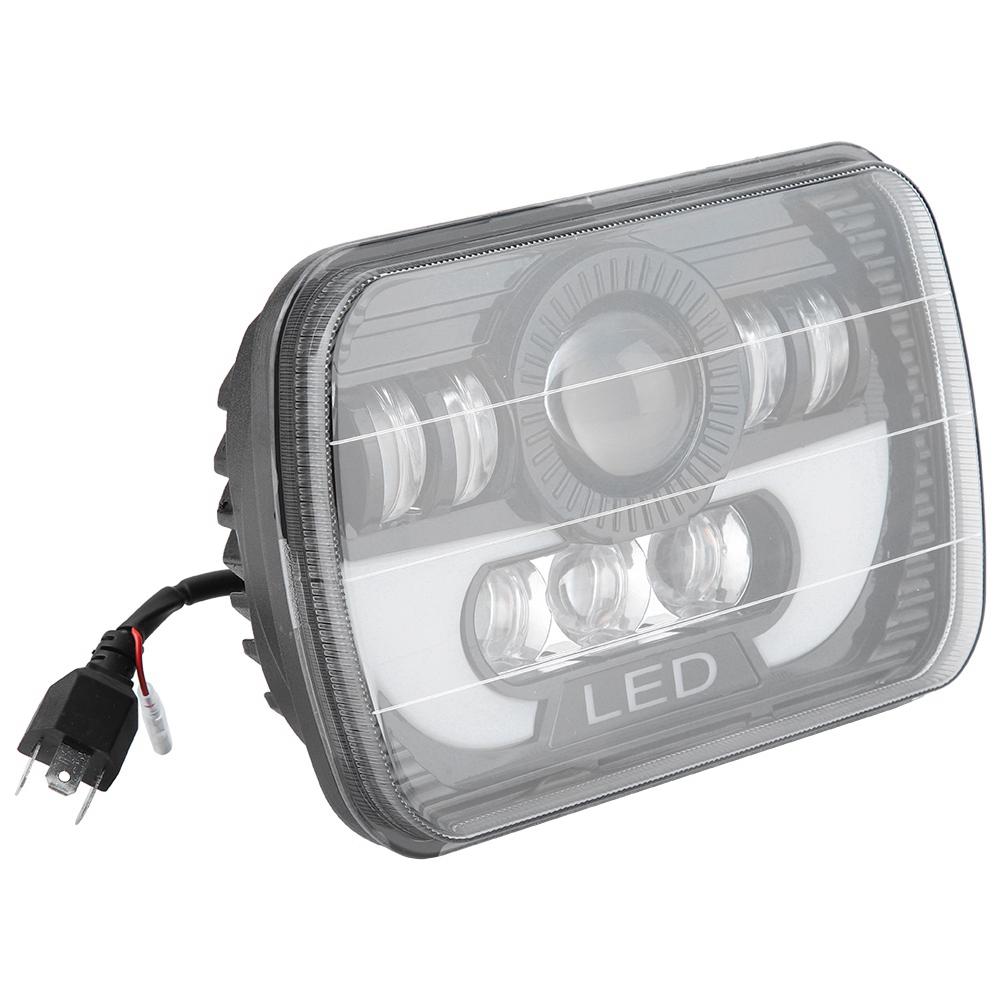 Lâmpadas de Farol LED Quadradas à Prova d'Água para Carro Automotivo 300W 7 Polegadas Feixe Selado para Jeep