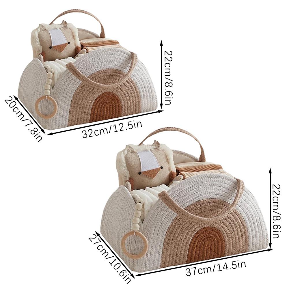 Diaper Caddy Organiser With Handle Hand-made Soft Rope Diaper Caddy For Home
