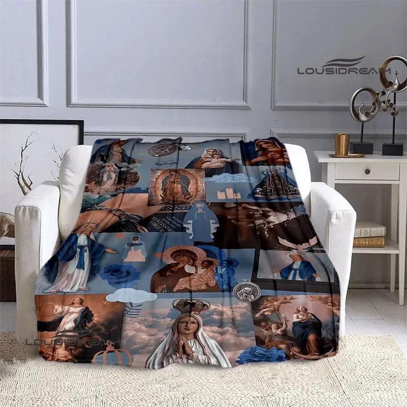 Virgin Mary Faith Print Blanket Flannel Soft Comfort Blanket Home Travel Blanket Kids Warm Blanket picnic blanket birthday gift