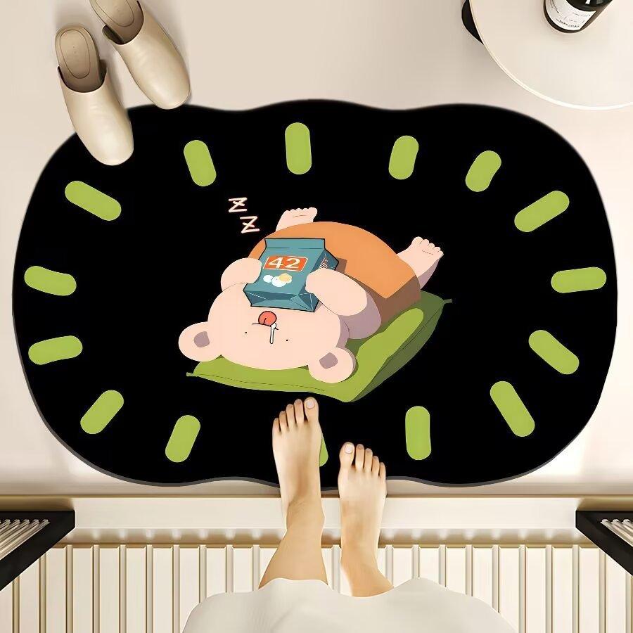 Diatom Mud Pad Resistant To Dirty Toilet Bathroom Toilet Door Area Moisture-wicking Quick Drying Mat Shower Room Door Slip-resistant Mat