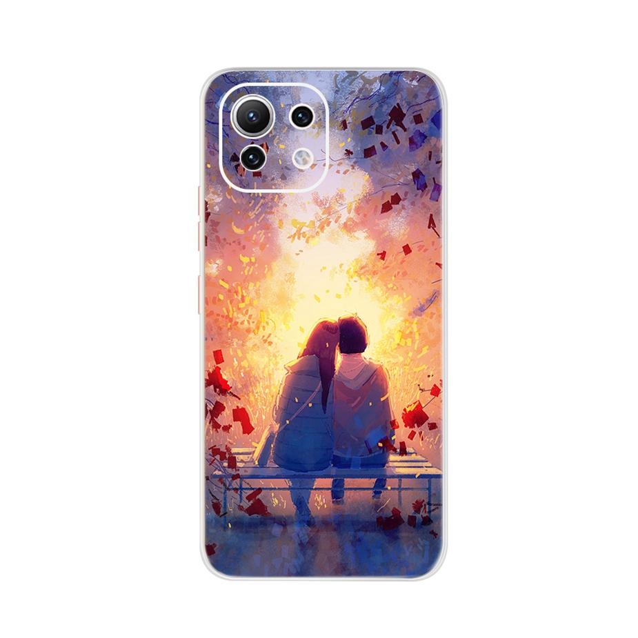 For Xiaomi Mi 11 Lite Case Cute Cartoon Cover For Xiaomi Mi 11 Lite 5G Phone Cases Mi11 Lite 11Lite Soft TPU Fundas Capa 6.55''