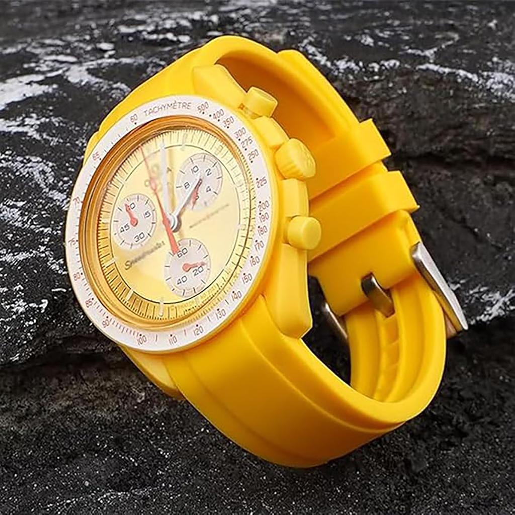 20mm Watch Band for and Rubber Watch Band with Silicone Waterproof and Includes Adjustment Tool and Spring Omega, Swatch, MoonSwatch, Omega,