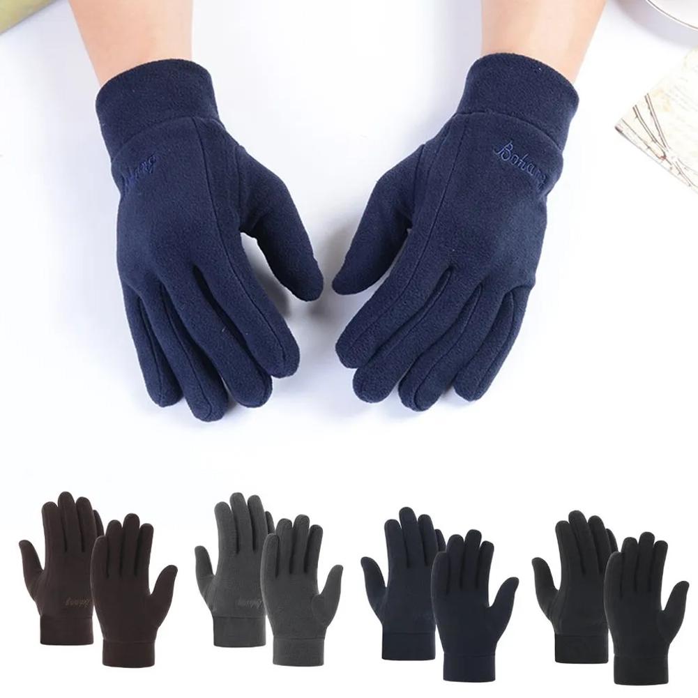 Thicken Fleece Gloves For Men Women Winter Warm Thermal Full Finger Glove Outdoor Running Skiing Cycling Gloves