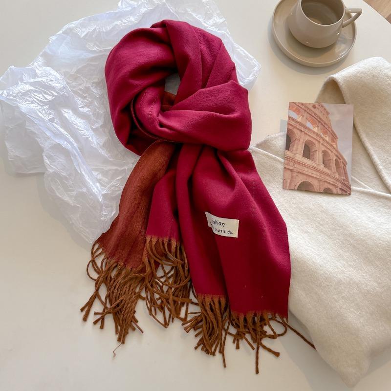 Winter atmosphere coat wear gentle taro purple soft waxy high-end scarf shawl women's double-sided two-color