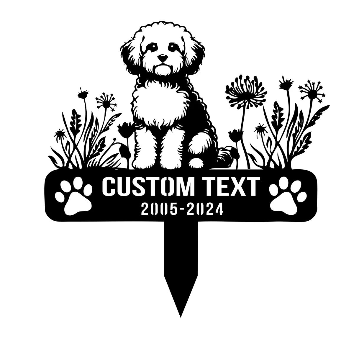 

Custom Maltipoo Dog Memorial Stake, Personalized Metal Garden Sign, Pet Loss Yard Decoration, Animal Remembrance Plaque чёрный