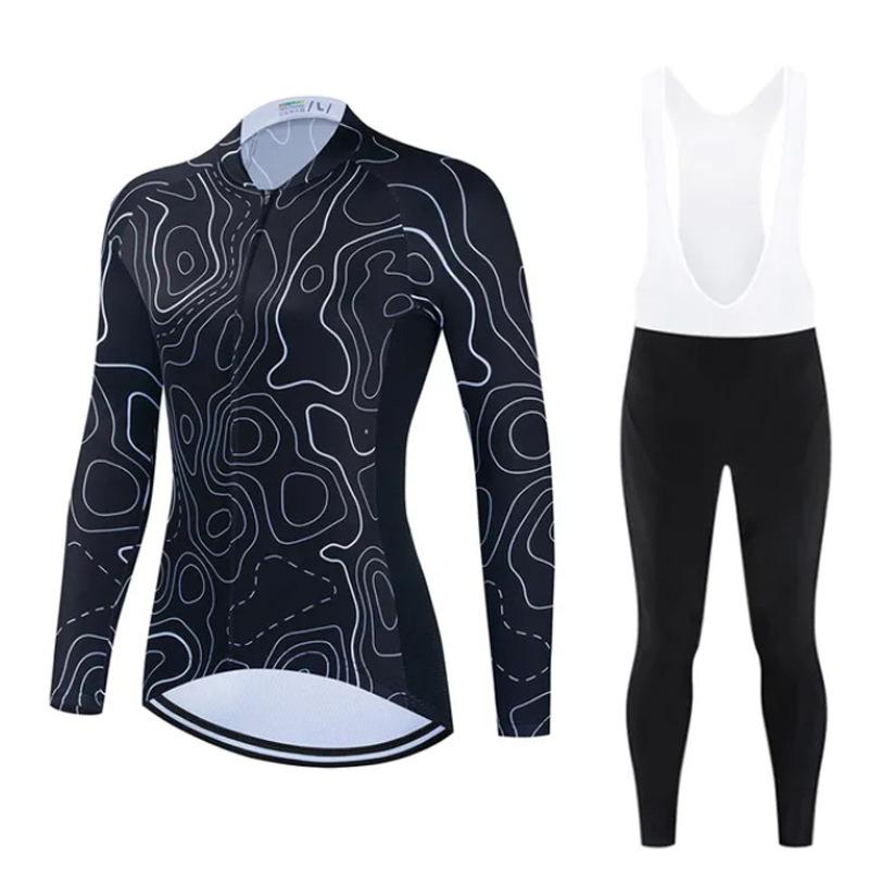 2026 Autumn Velvet Thin Cycling Suit Cycling Suit Bicycle Spring and Women's Long-sleeved Suit Quick-drying Breathable Sunscreen Overalls Trousers