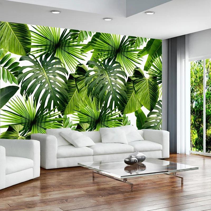 Modern Photo Mural Plant Leaves Pastoral Wallpaper Living Room Bedroom 3d Landscape Wall Murals Home Decor