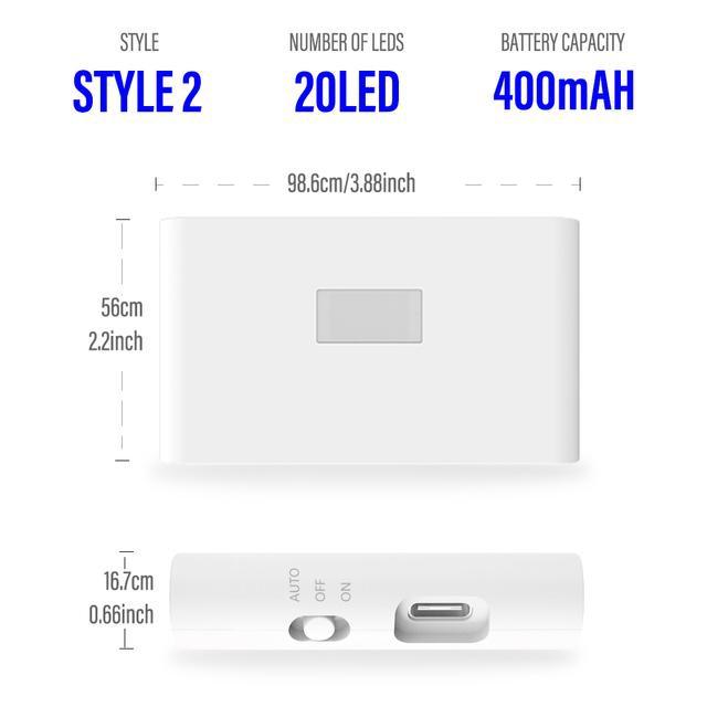 1pcs LED Induction Night Light Wireless USB Charging Human Body Induction Wall Light Bedroom Corridor Cabinet Bathroom Night Light