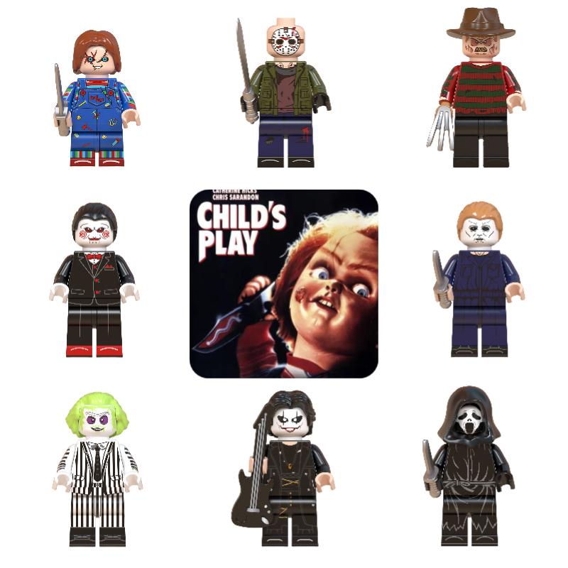 Play 8pcs Childs Scream Mini Figure Assembly Building Blocks Diy Kids Toy Gift