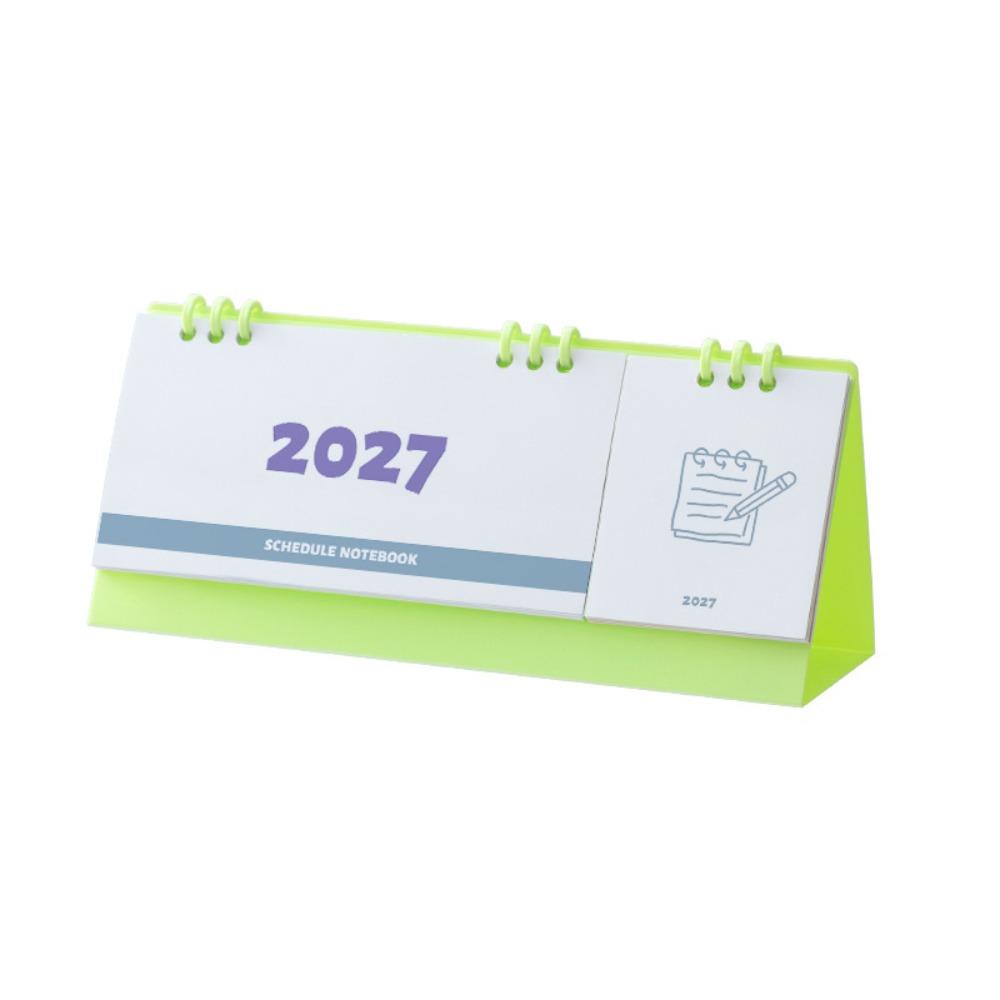 Simple Design 2027 Desk Calendar Mini Size Monthly Planner Portable Triangle Calendar Office Use