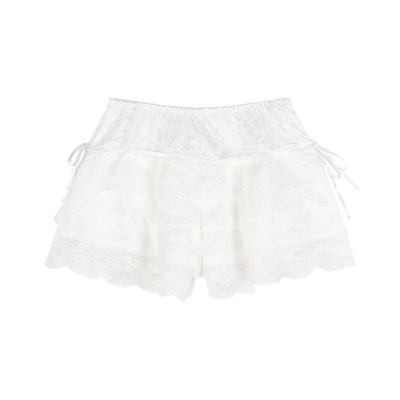Women's Breathable Five-Layer Lace Puffy Mini Skirt Leggings - Anti-Exposure Summer Pumpkin Pants
