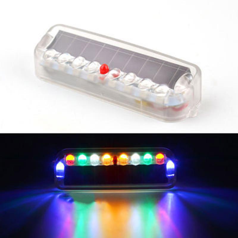 2pcs Car Strobe Light Wiring-free Solar Alarm Lights Led Warning Security System Flash Lamp