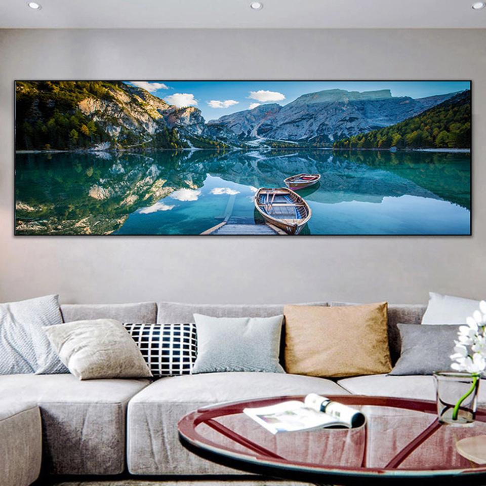 

Пейзаж Озеро Лес Камень Гора Пейзаж Природа 5D DIY Алмазная Живопись Большая Полная Выкладка Алмазная Мозаика Вышивка Подарок A67 Full Round 50x150CM красный