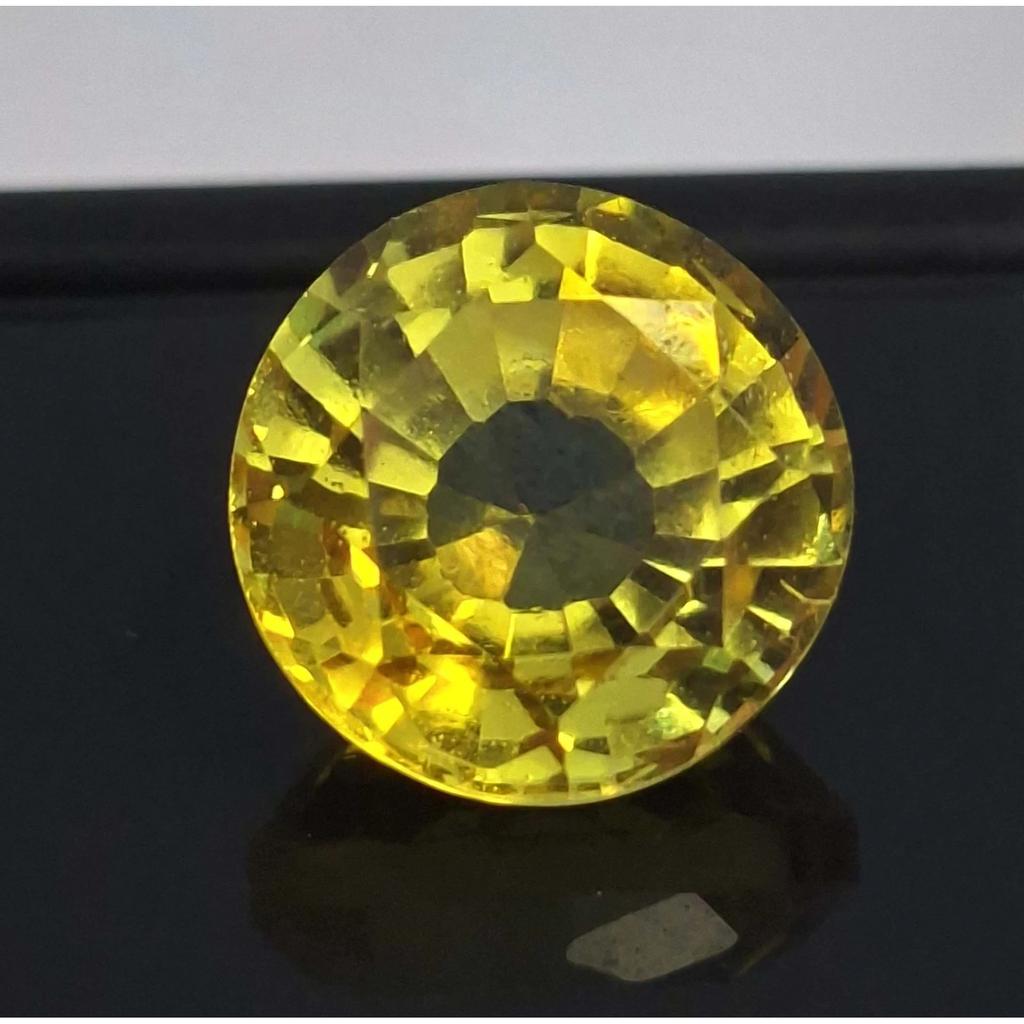 Certified Natural Yellow Color Sapphire Round Cut 8-10 Ct Fabulous Gemstone