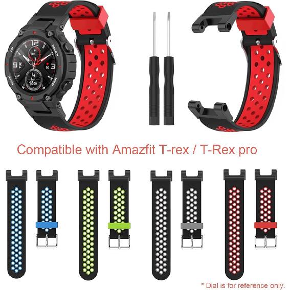 Skyeen Silicone Watch Band Compatible with Huami Amazfit T-Rex/T-Rex Pro Watch Strap Replacement Band for Huami Series