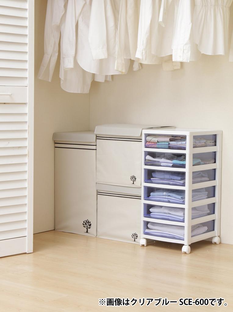 Iris Ohyama Super Clear Chest, WhiteClear Brown, SCE-600