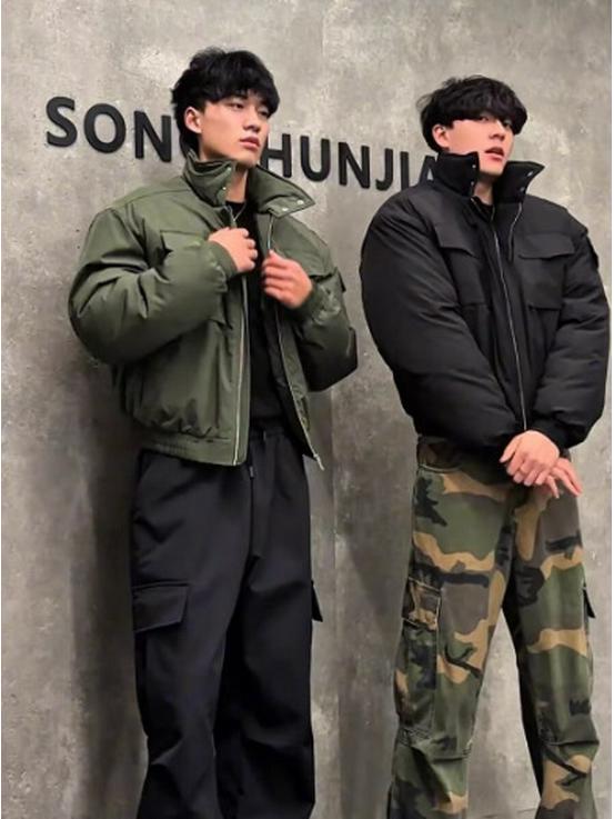 Men's High-End Light Cavalry Cotton Jacket - Autumn/Winter Trendy Loose Pilot Style