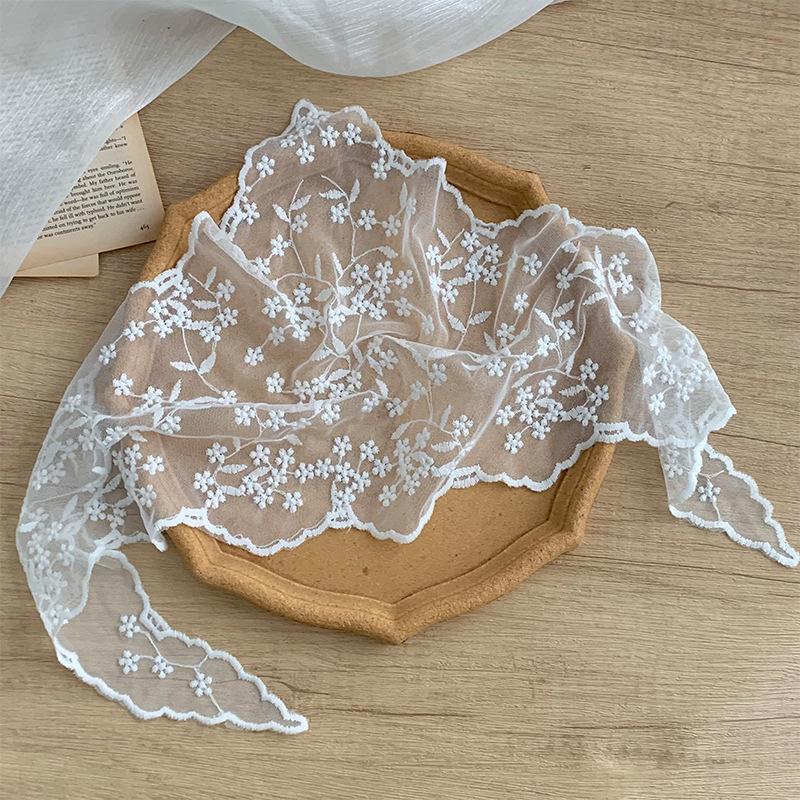 Triangle Scarf Waist Pastoral Strap Skirt Curtain Sweet Mesh Waist Scarf Fart Curtain Lace Silk Scarf Headscarf Headband Tied Hair