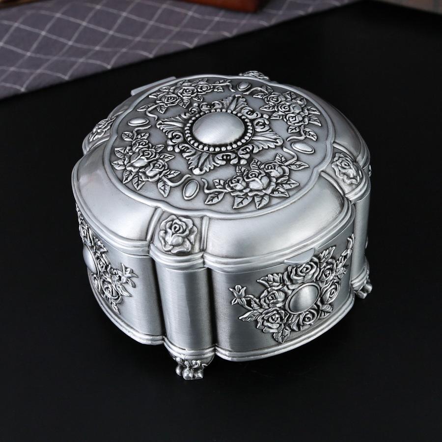 

Metal Craft Rose Jewelry Box Creative European Princess Jewelry Box Wedding Birthday Gift Packaging Box