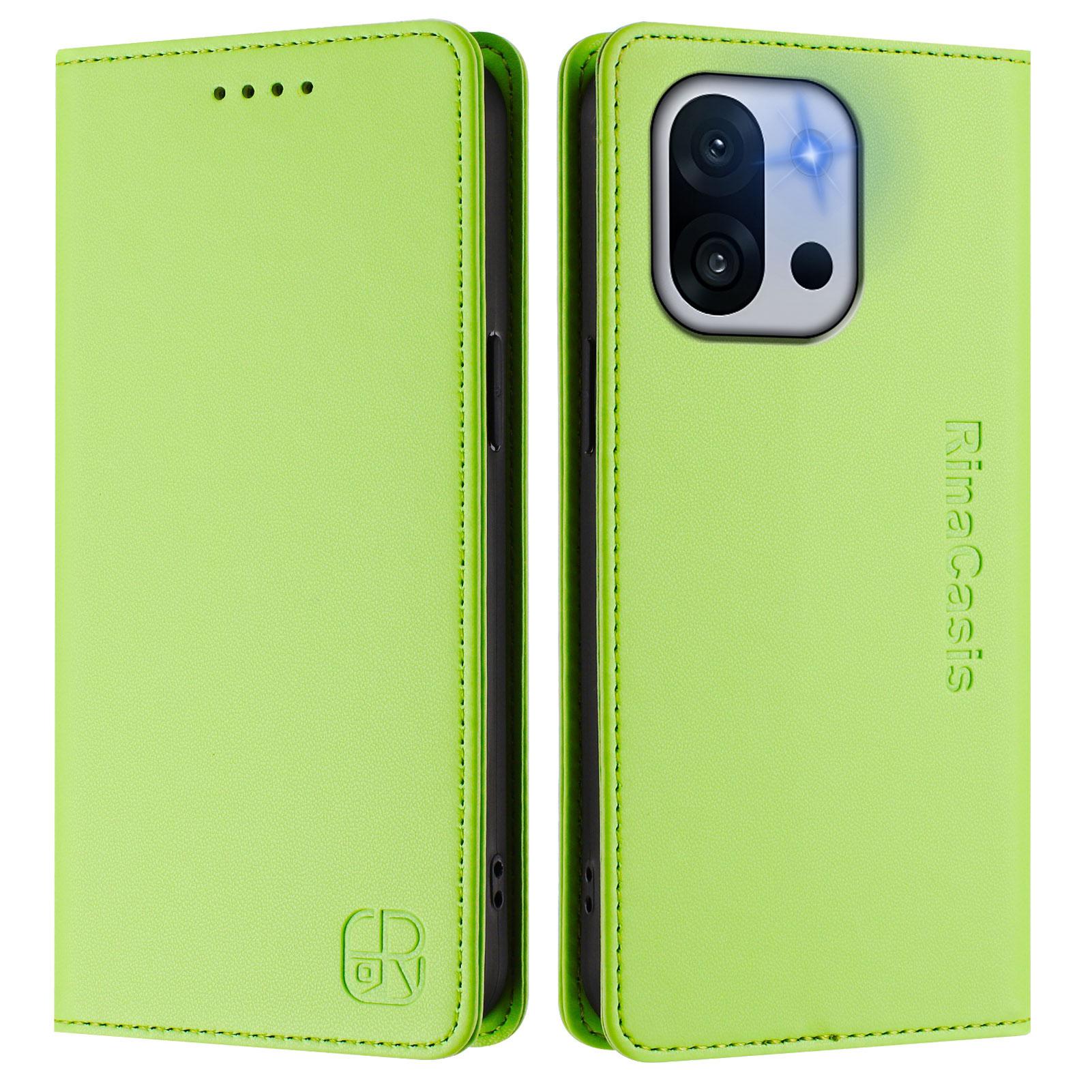 

For OnePlus 13T 5G Leather Case RINACASIS RC01 Phone Cover with RFID Blocking Wallet Stand Green