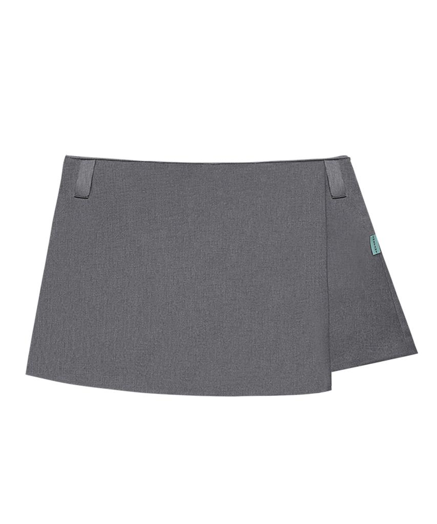 Instant Punk Wrap Mini Pants Skirt - Gray