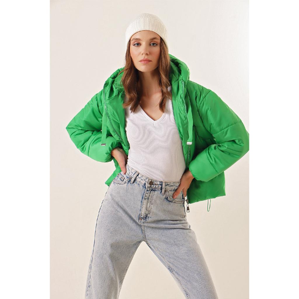 Damen-Daunenjacke mit Kapuze und Reißverschluss Y20w110-7115