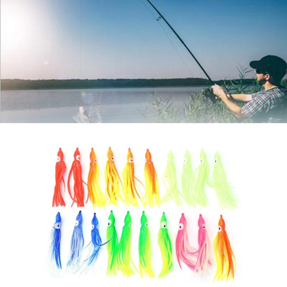 50PCS Mixed Color Octopus Fishing Lures Soft Saltwater Fishing Lures  Trolling Fishing