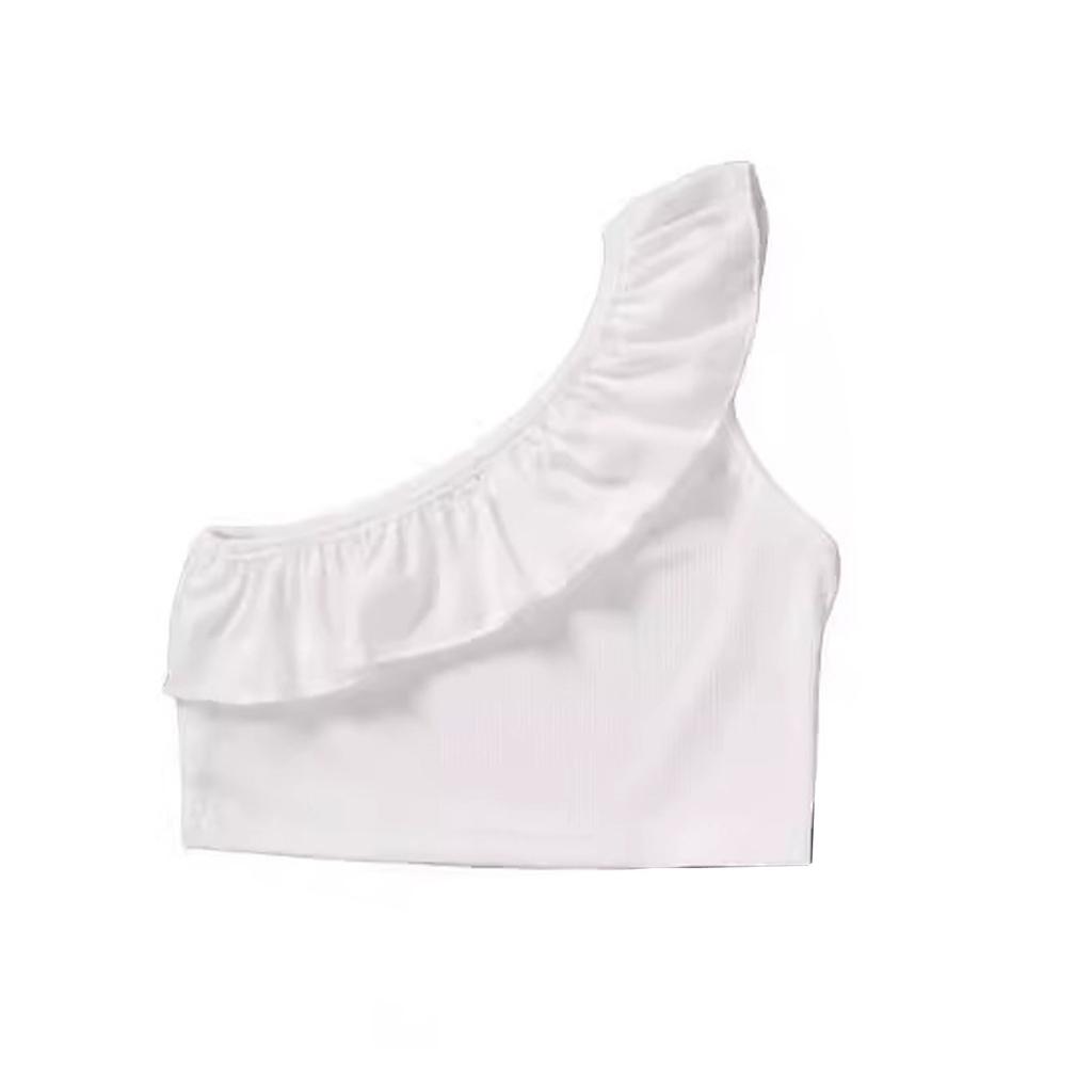 Letní volánkový jednoramenný plisovaný tenký personalizovaný top pro kojence a batolata