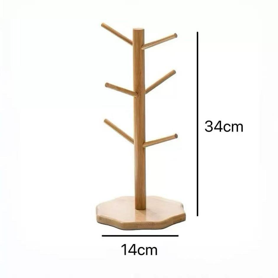 Bamboo Tree-Shape Mug Rack for Kitchen and Living Room