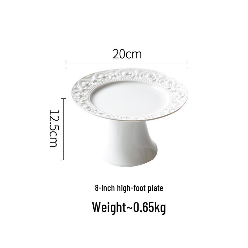 Embossed French Dessert Plate - Afternoon Tea & Western Food