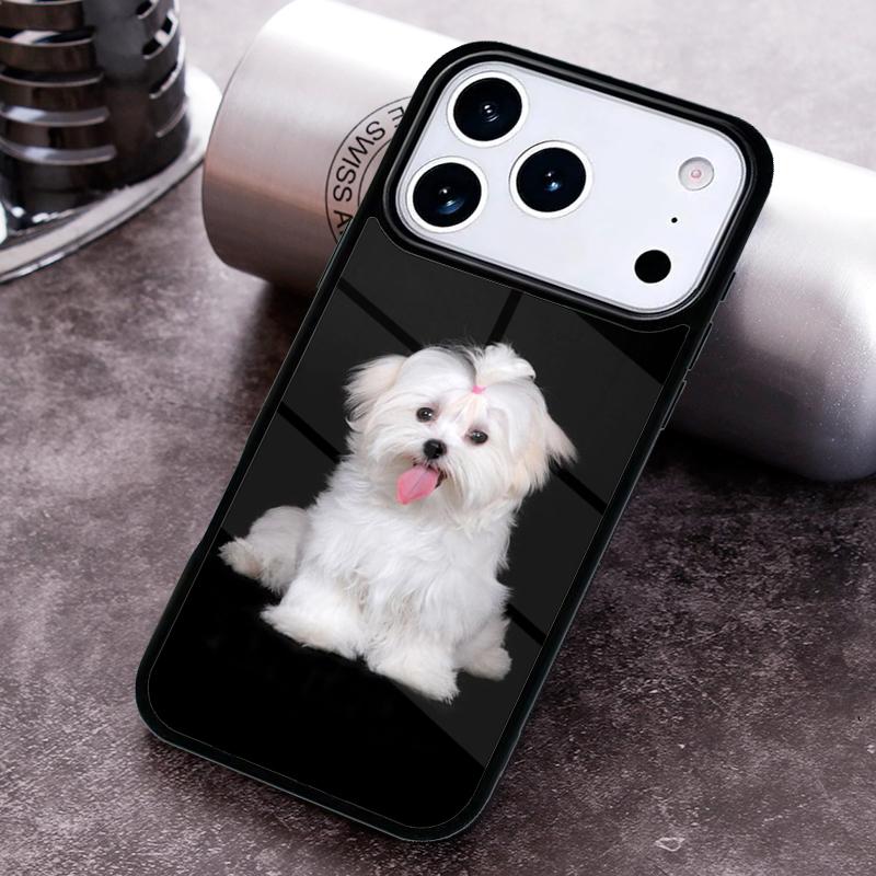 Cartoon Maltese Dog Soft Phone Case For iPhone 17 16 15 14 13 12 11 Pro Max Plus 17Air Soft Silicone Cover