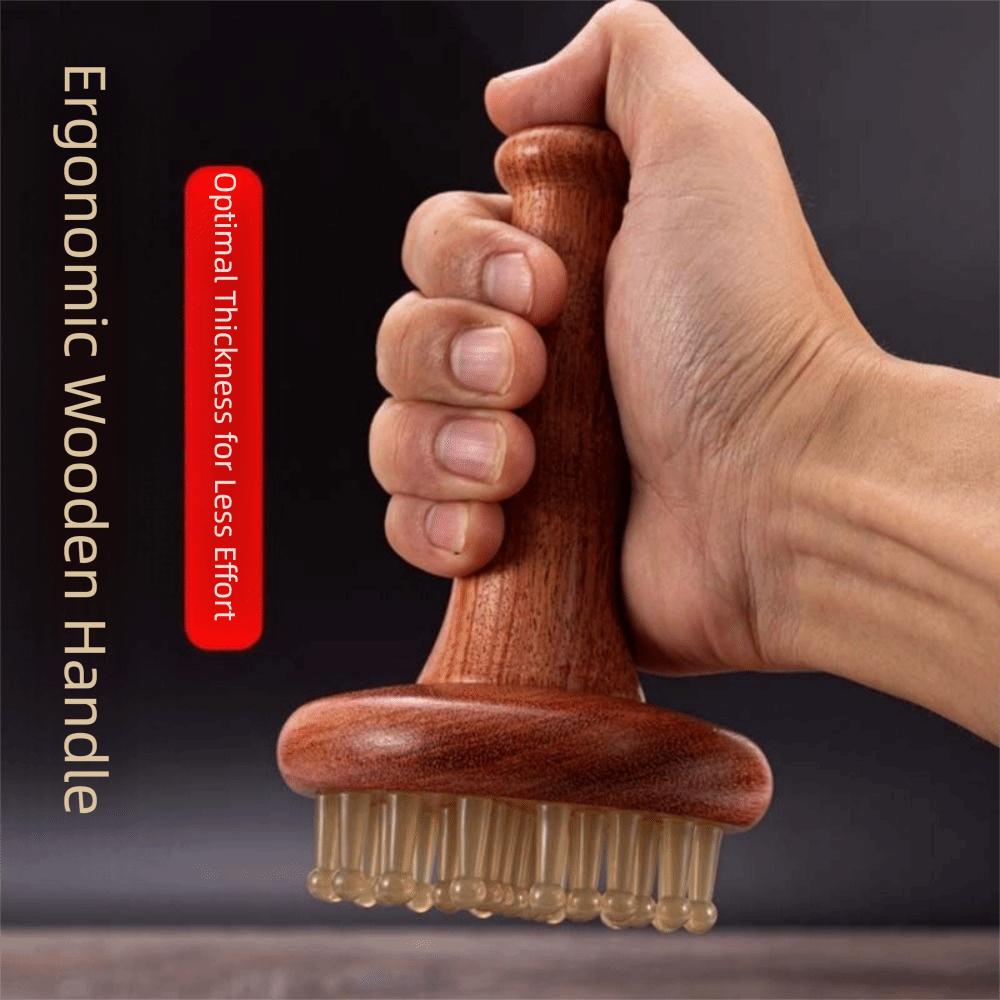 Wood Grain Gua Sha Massage Tool Cow Horn Horn Massage Comb Portable Meridian Massager Head Massage