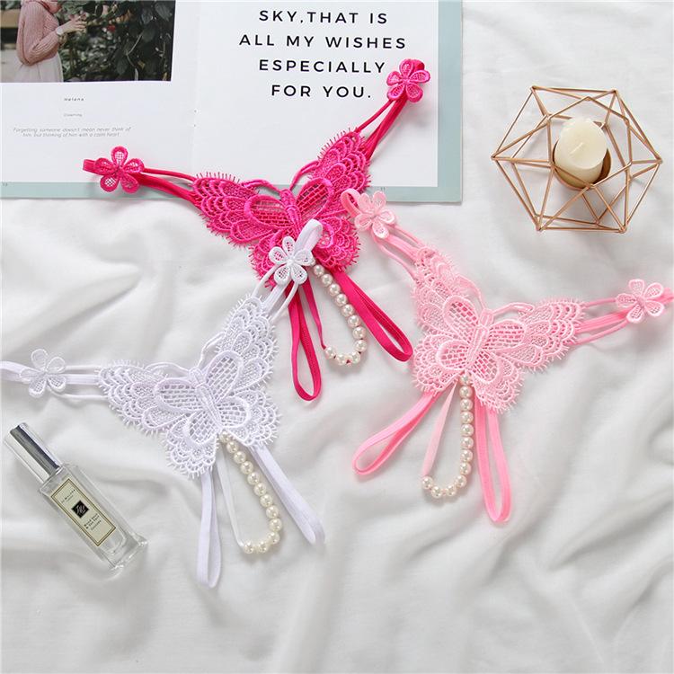 Sexy Frauen Perle G-String Dünnen Riemen Micro Thongs Einfarbig Leichte Höschen Bandage Sexy Dessous