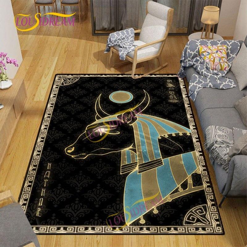 Ancient Egypt Rugs Living Room Decoration Faith Festival Sacrifice Bedroom Living Room Play Area Carpet Wooden Floor Mat Carpet.
