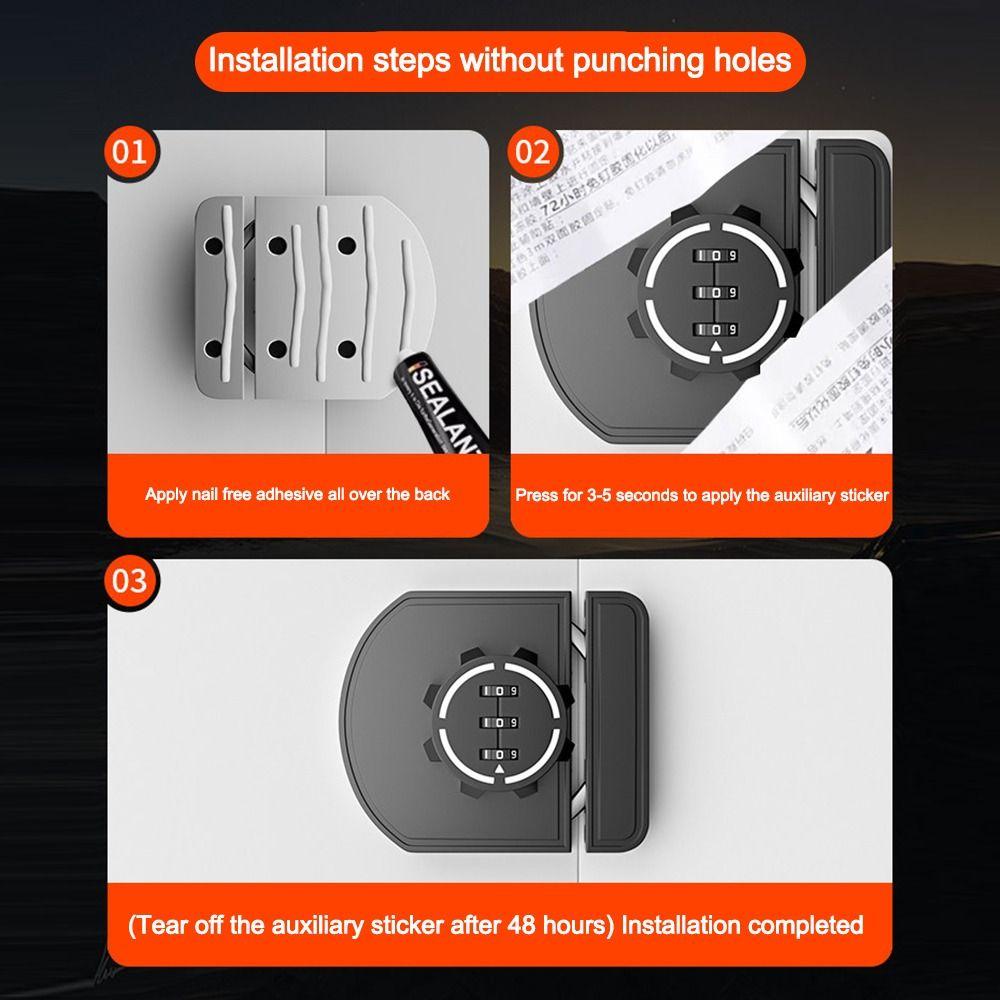 Code Protection Closet Lock Zinc Alloy Drawer Lock Universal Combination Lock Home