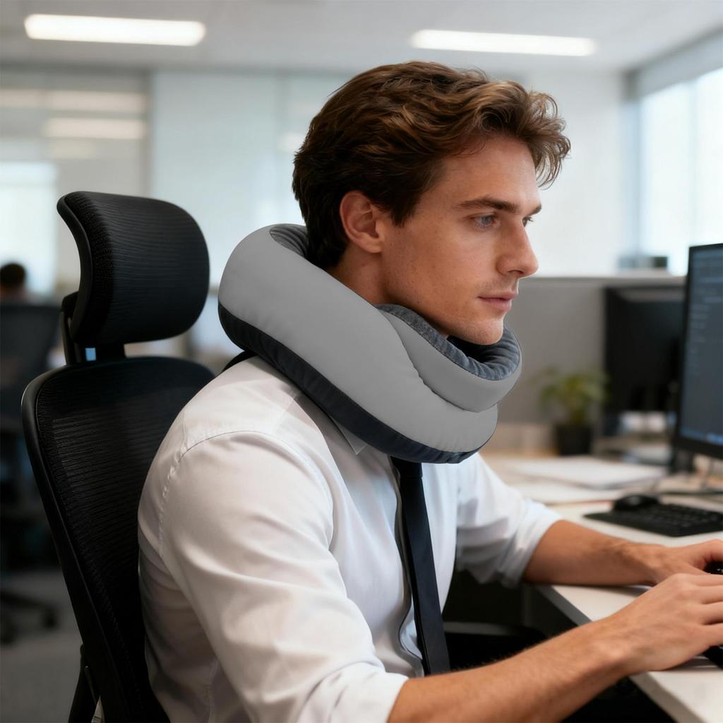 Neck Pillow Adjustable Spiral Wrapping Cushion Headrest Washable Traveling Pillow For Home Office Car Rides Airplane Road Trip