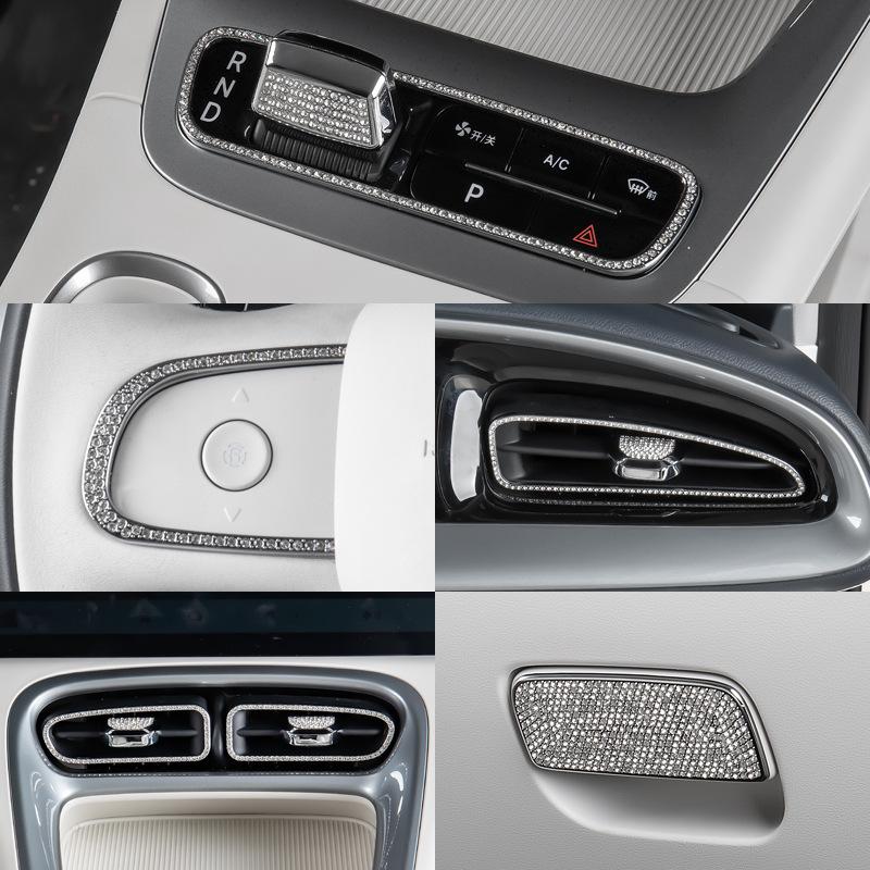 Car Interior Decorative Aluminum Alloy Crystal Sticker for Geely EX2 Starry Wish Diamond Interior of Steering Wheel Patch