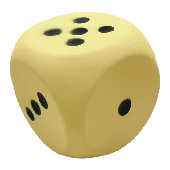 Large Slow-Rising Dice Squeeze Toy Soft PU Fidget for Stress Relief Rounded Corners for Safe Play Colorful Pinch Toy for Board Games